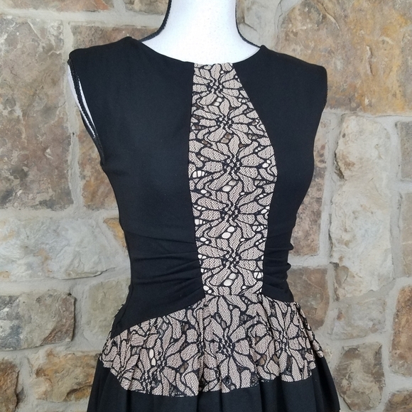 ANTHRO Eva Franco 0 Lace Strata Fit & Flare Dress - Picture 4 of 8
